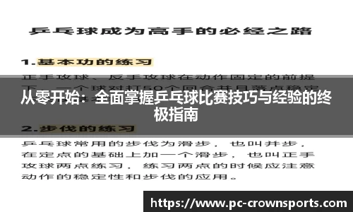 从零开始：全面掌握乒乓球比赛技巧与经验的终极指南